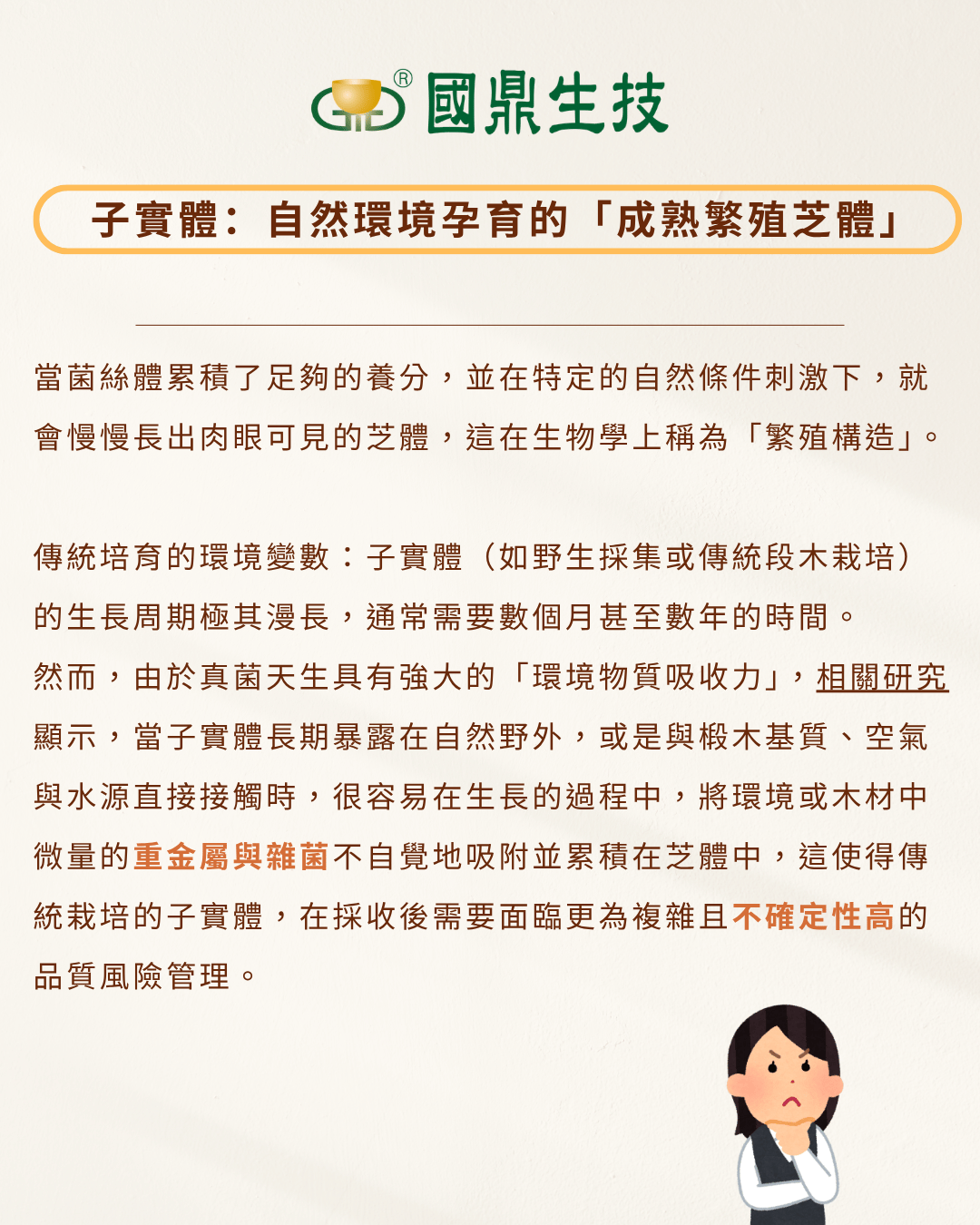 子實體：自然環境孕育的「成熟繁殖菇體」